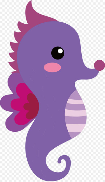 Seahorse Illustration - Vector hand-painted cute Seahorse Seahorse Illustration - Vector hand-painted cute Seahorse