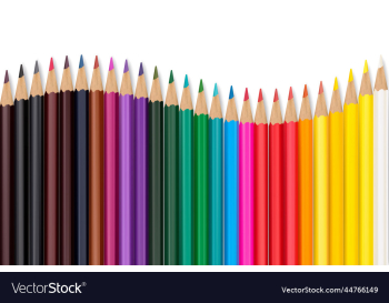 seamless colored pencils row with wave on lower