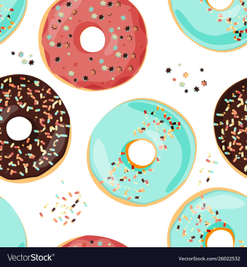 seamless colorful donut pattern sweet cartoon