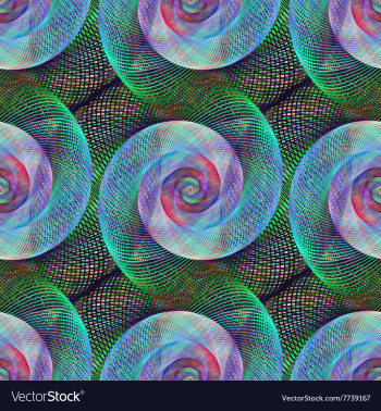 Seamless digital art spiral fractal pattern vector image Seamless digital art spiral fractal pattern vector image