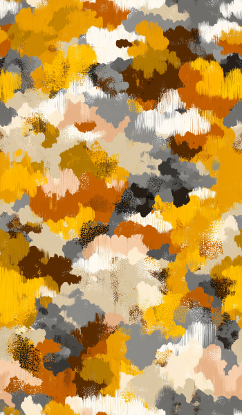 Seamless Digital Ink Brush Stroke Pattern in Mustard Yellow and Brown