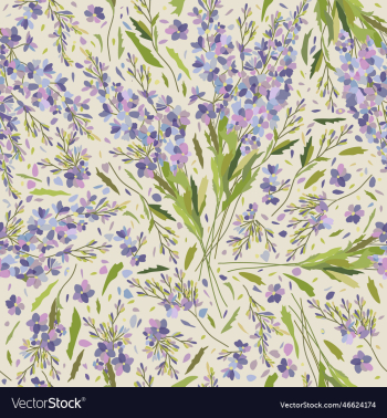 seamless floral pattern with blue flowers