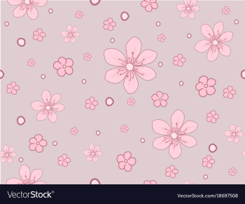Seamless floral pattern with pink flowers vector image Seamless floral pattern with pink flowers vector image