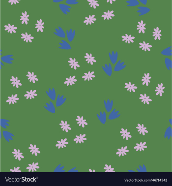 seamless floral pattern with small rink and blue