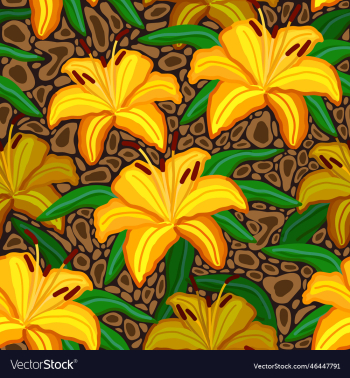 seamless floral pattern with tiger lillies and