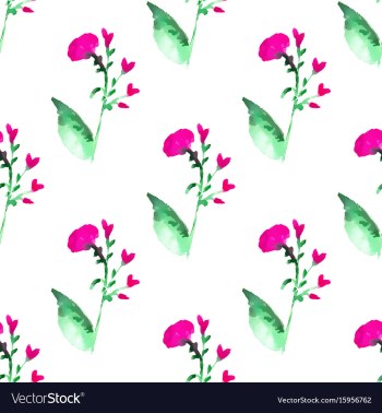 Seamless floral pattern with watercolor flowers vector image Seamless floral pattern with watercolor flowers vector image