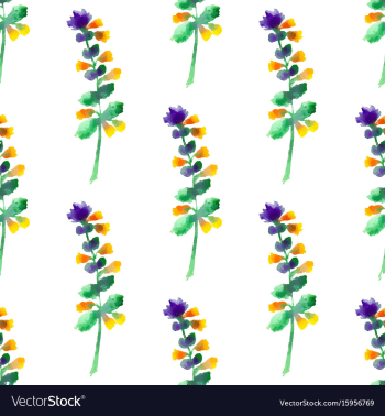Seamless floral pattern with watercolor flowers vector image Seamless floral pattern with watercolor flowers vector image