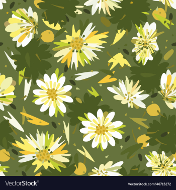 seamless floral pattern with white and yellow