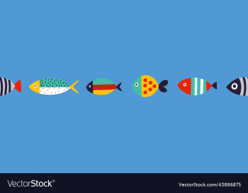 seamless horizontal border with fish seamless horizontal border with fish
