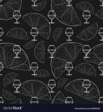 seamless pattern cognac glass lemon seamless pattern cognac glass lemon