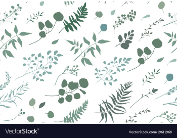 Seamless pattern of eucalyptus palm fern leaves vector image Seamless pattern of eucalyptus palm fern leaves vector image