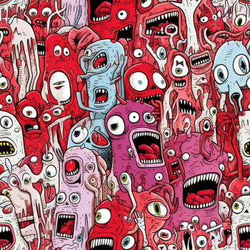 Seamless pattern of Unnerving Hyperdetailed Horror Sketch art Seamless pattern of Unnerving Hyperdetailed Horror Sketch art