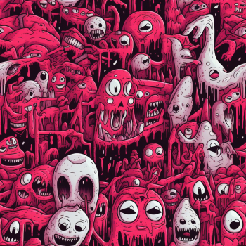 Seamless pattern of Unnerving Hyperdetailed Horror Sketch art