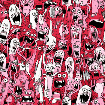 Seamless pattern of Unnerving Hyperdetailed Horror Sketch art