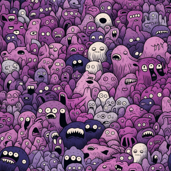 Seamless pattern of Unnerving Hyperdetailed Horror Sketch art