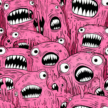 Seamless pattern of Unnerving Hyperdetailed Horror Sketch art