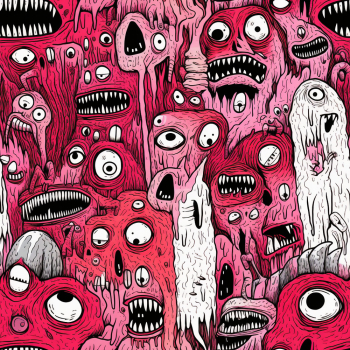 Seamless pattern of Unnerving Hyperdetailed Horror Sketch art Seamless pattern of Unnerving Hyperdetailed Horror Sketch art