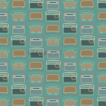 Seamless pattern of vintage radio