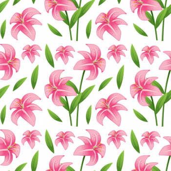 Seamless pattern tile cartoon with lilly flower Free Vector Seamless pattern tile cartoon with lilly flower Free Vector