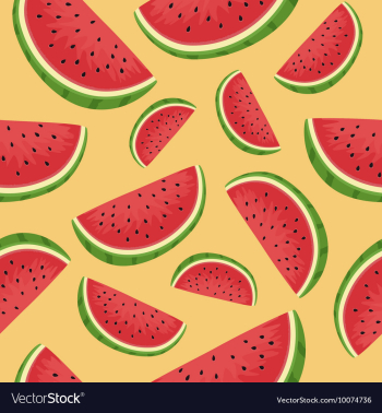 Seamless Pattern Watermelon Slice Orange vector image