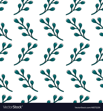 seamless pattern with a decorative twig with leave