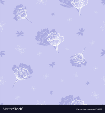 seamless pattern with anemone flowers and leaves