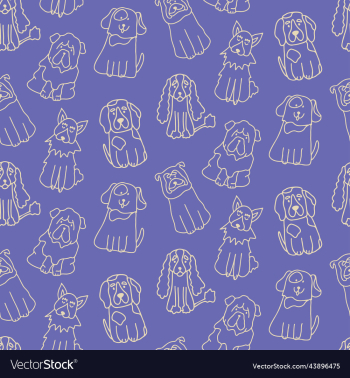seamless pattern with different dog breeds seamless pattern with different dog breeds
