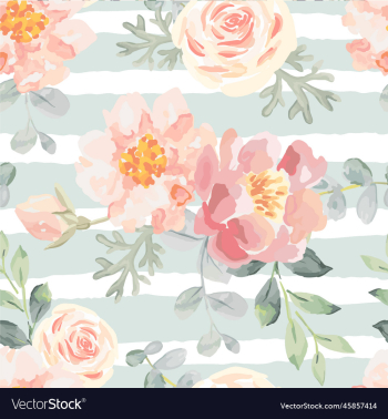 seamless pattern with spring flower and stripe