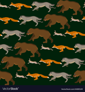 seamless pattern with wild animals running after seamless pattern with wild animals running after