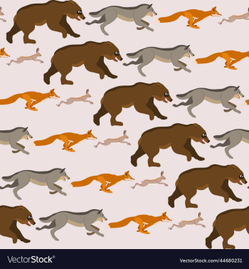 seamless pattern with wild animals running after seamless pattern with wild animals running after