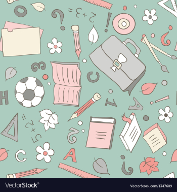 Seamless school background vector image Seamless school background vector image