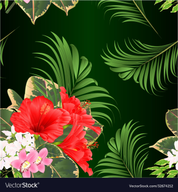 seamless texture bouquet with tropical flowers