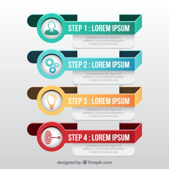 Selection of four geometric infographic banners