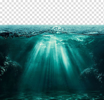 Selective focus body of water, Light Ocean Underwater Deep sea, Beautiful ocean views of the ocean transparent background PNG clipart