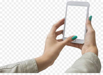 Selfie Stock photography - Holding a blank cell phone 