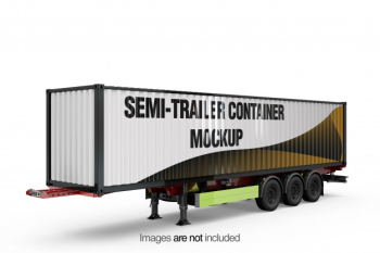 Semi-trailer container mockup Free Psd Semi-trailer container mockup Free Psd