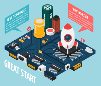 Semiconductor electronic components concept Free Vector Semiconductor electronic components concept Free Vector