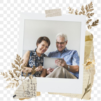 Senior couple png sticker instant | Free PNG - rawpixel