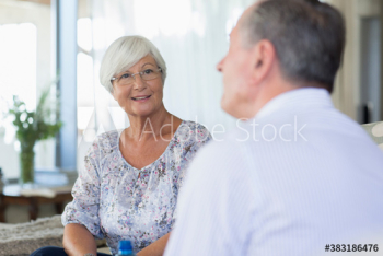 Senior couple talking Senior couple talking