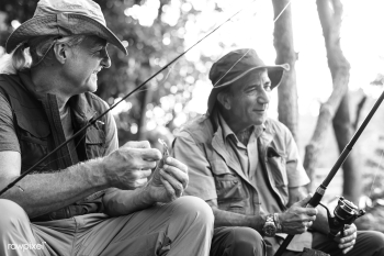 Senior friends fishing by the lake | Free stock photo - 416905 Senior friends fishing by the lake | Free stock photo - 416905