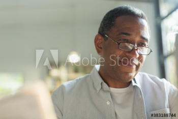 Senior man with eyeglasses reading Senior man with eyeglasses reading