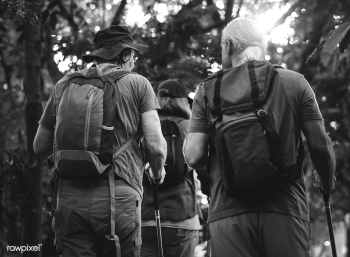 Seniors trekking in a forest | Free stock photo - 416888 Seniors trekking in a forest | Free stock photo - 416888