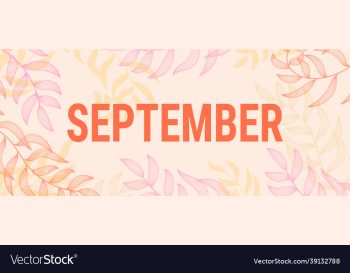 september banner with leaves abstract english september banner with leaves abstract english