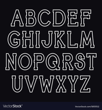 Serif font vector image Serif font vector image