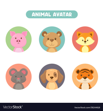 set 6 animal avatar set 6 animal avatar