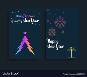 set card merry christmas and happy new year