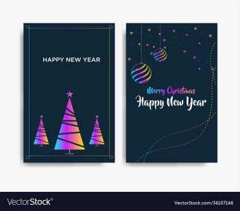 set card merry christmas and happy new year