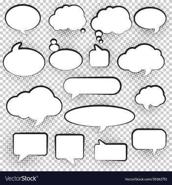 set comic style speech bubbles