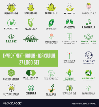 set environment agriculture logo icon element