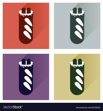 Set flat icons hot dog sausage double vector image